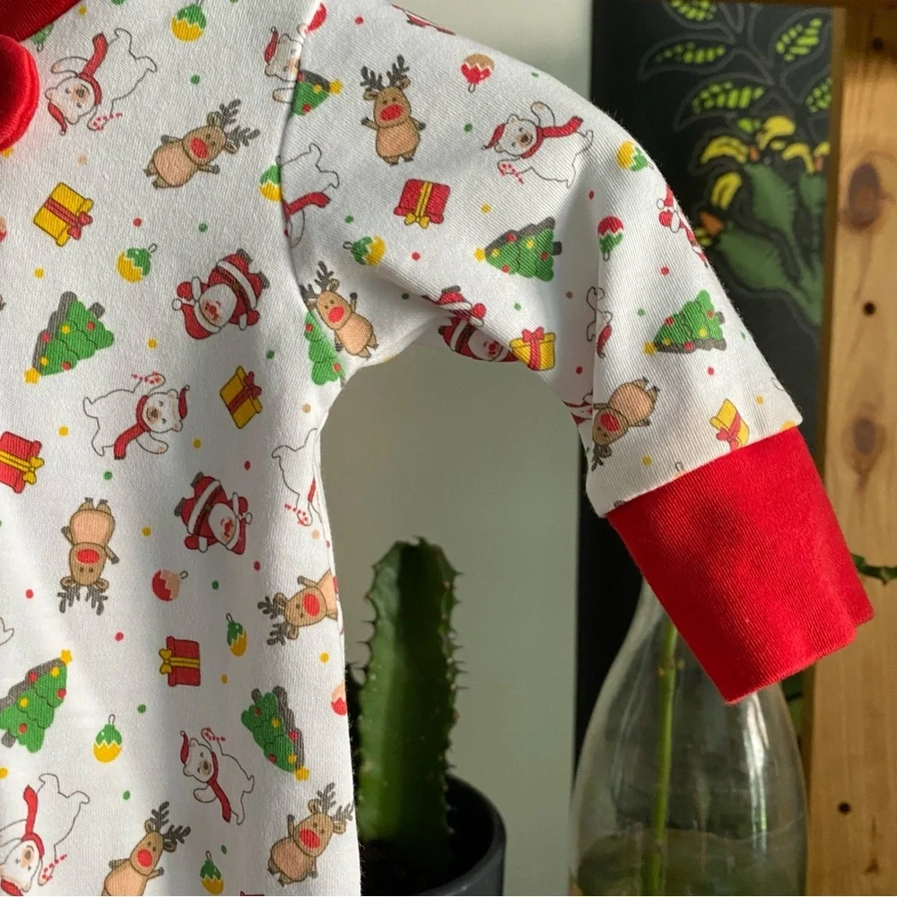 Magnolia Baby Christmas Print Pima Cotton Footie